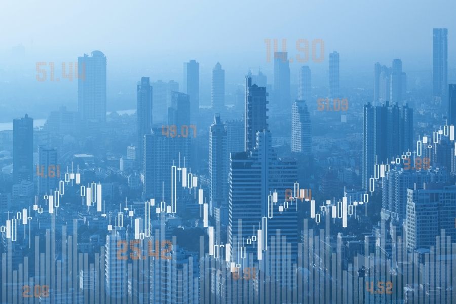 finance and investment concept graph bar chart
