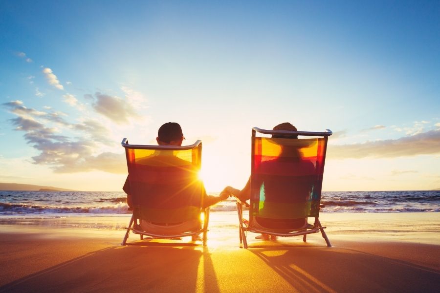 retired couple on vacation