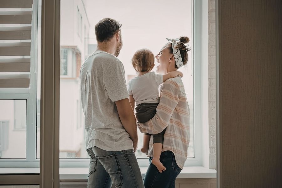 Looking out the window together