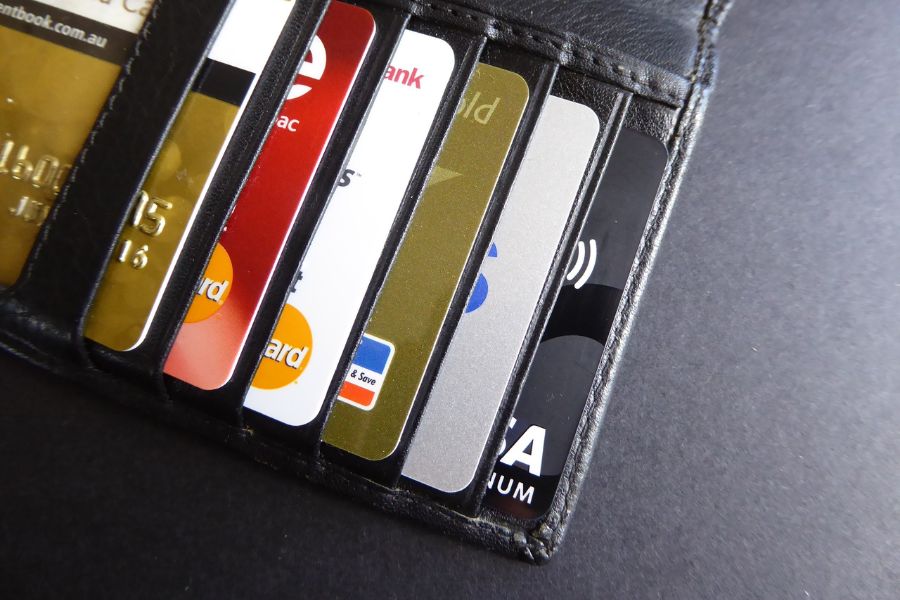 A stack of credit and debit cards