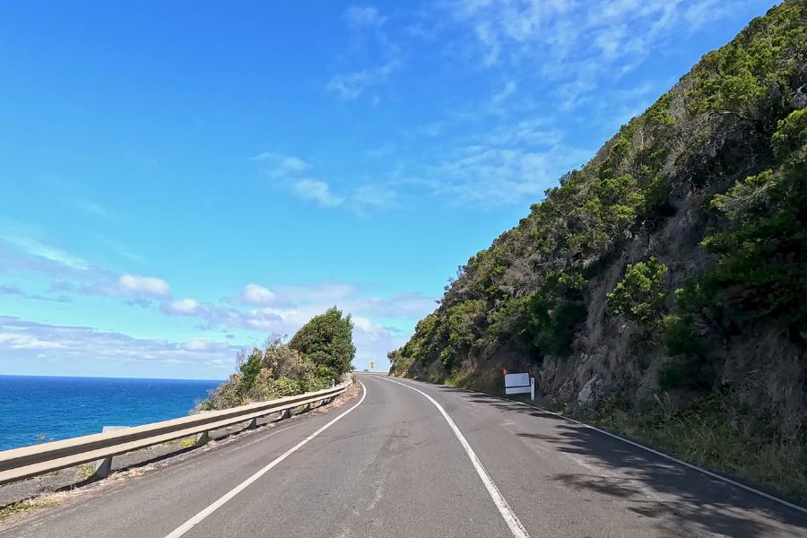 Winding coastal road
